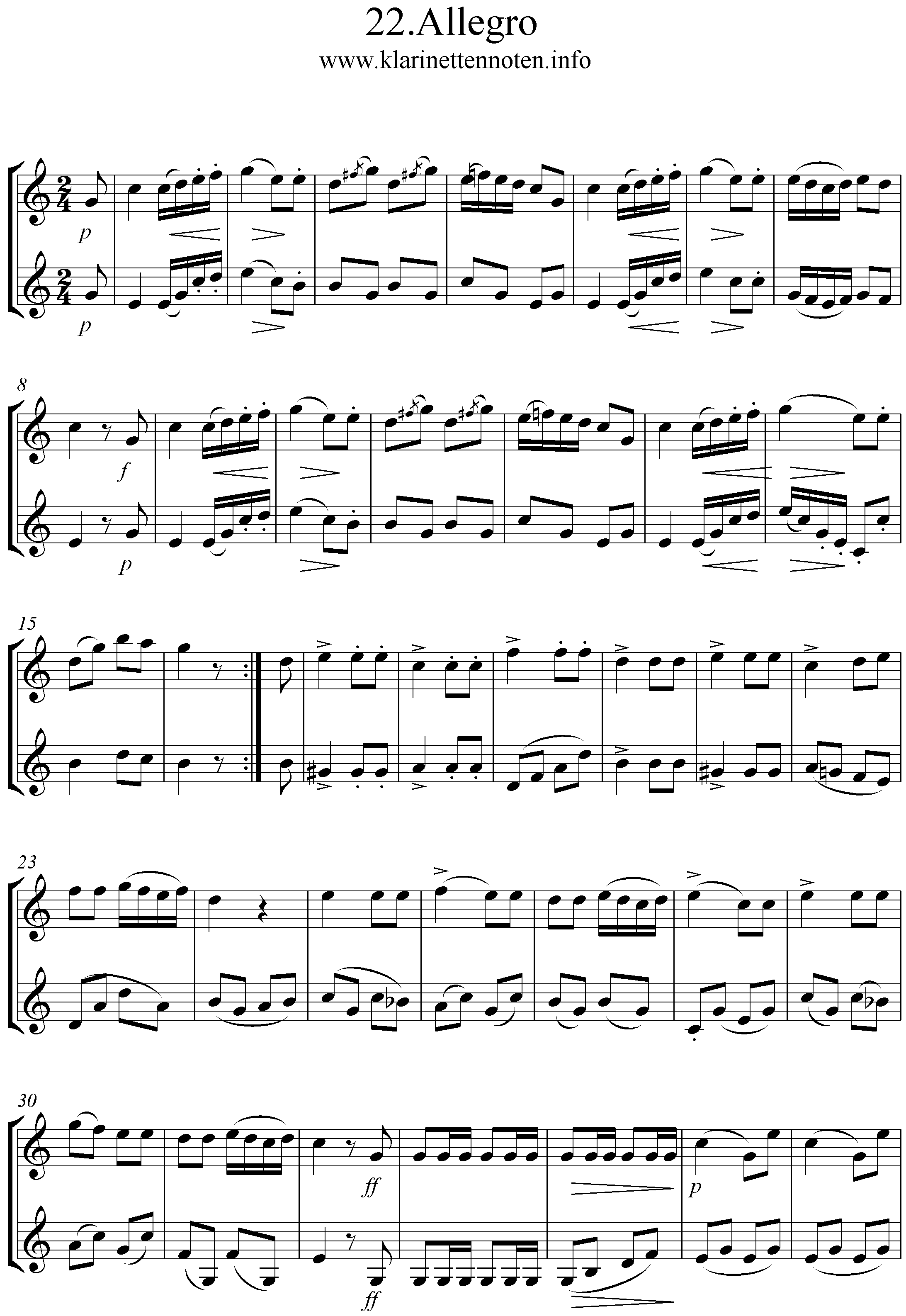 24 instruktive Duette- Joseph Küffner -22 Allegro